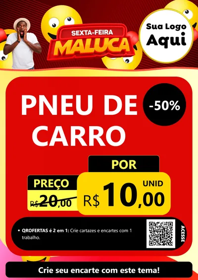 Modelo de Cartaz para Cartaz A4 Vertical com o tema Sexta-feira Maluca para Auto peças