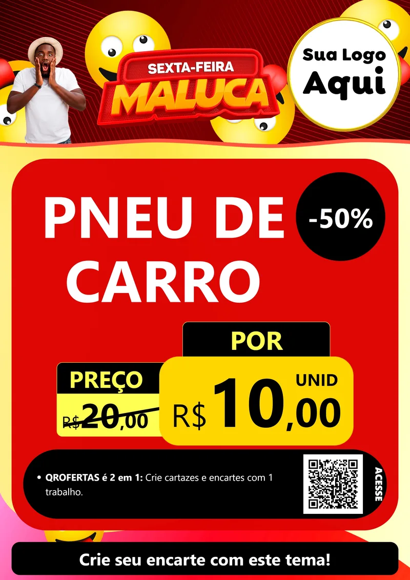 Modelo de Cartaz para Cartaz A4 Vertical com o tema Sexta-feira Maluca para Auto peças