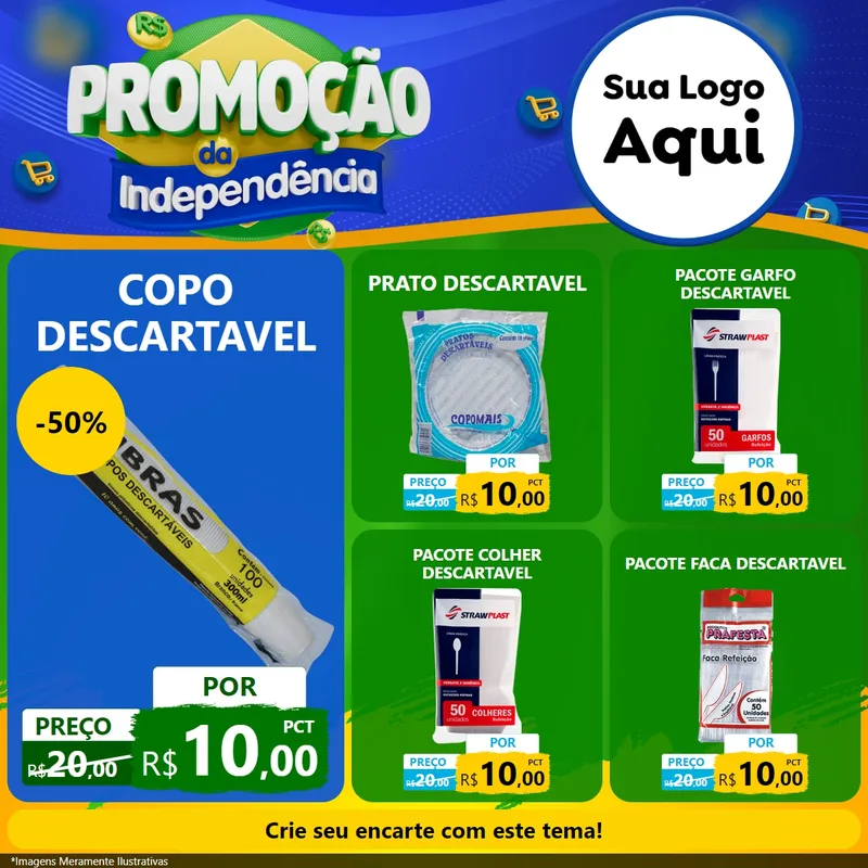 Modelo de Rede Social para Feed Facebook com o tema Promoção da Independência para Embalagens