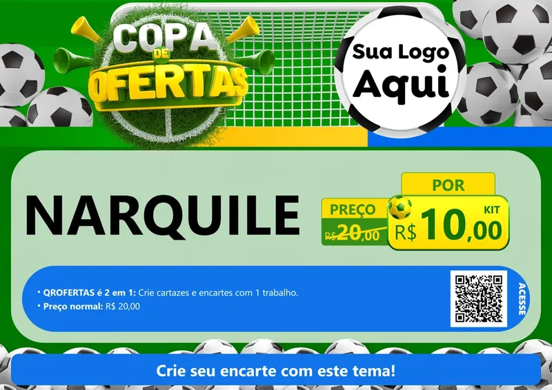 Modelo de Cartaz para Cartaz A4 Horizontal com o tema Copa De Ofertas para Tabacaria