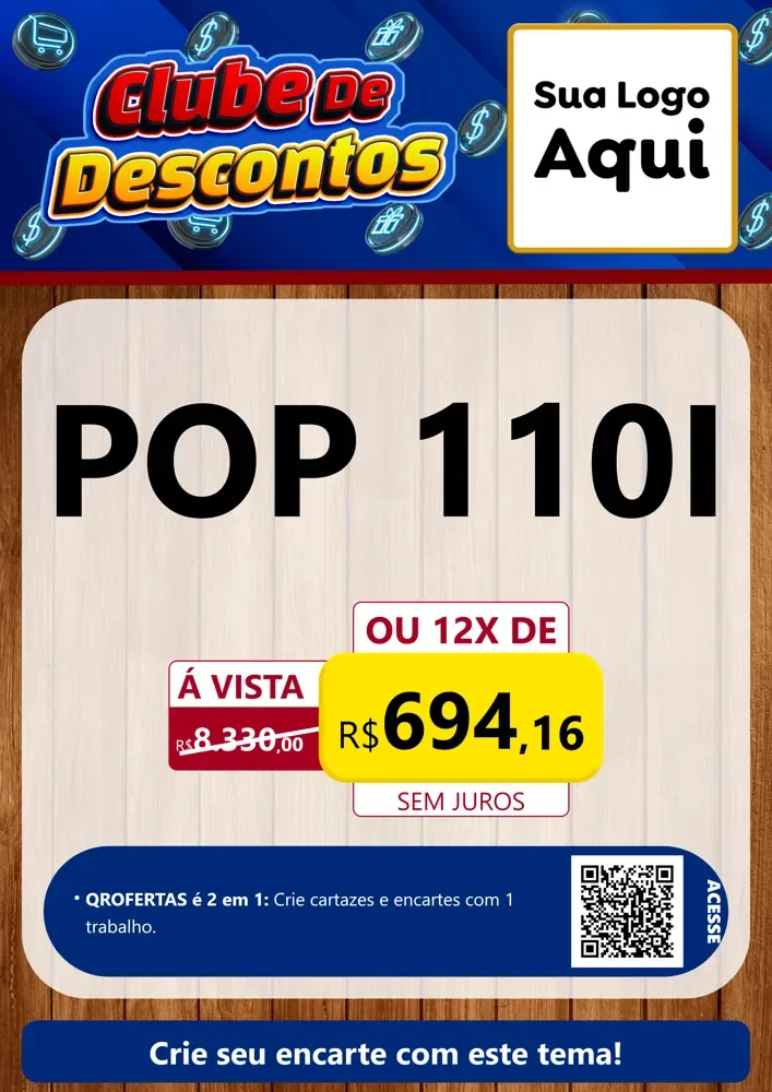 Modelo de Cartaz para Cartaz A4 Vertical com o tema Clube de Descontos para Concessionaria de Motos