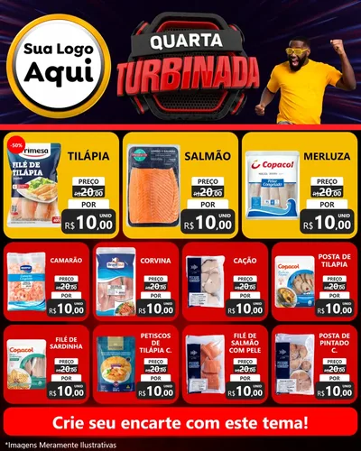 Modelo de Rede Social para Feed Instagram com o tema Quarta Turbinada para Peixaria