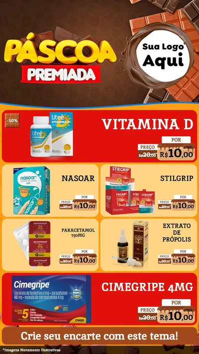 Modelo de TV para TV Vertical com o tema Páscoa Premiada para Farmácia