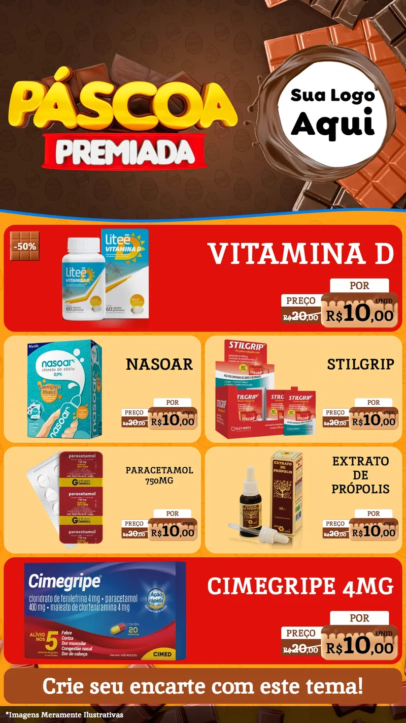 Modelo de TV para TV Vertical com o tema Páscoa Premiada para Farmácia