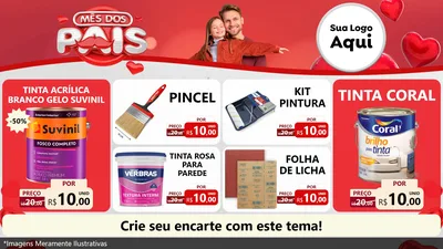 Modelo de TV para TV Horizontal com o tema Mês dos Pais para Tintas e Ferramentas
