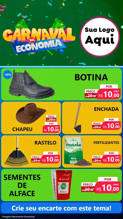 Modelo de TV para TV Vertical com o tema Carnaval da Economia para Agropecuária