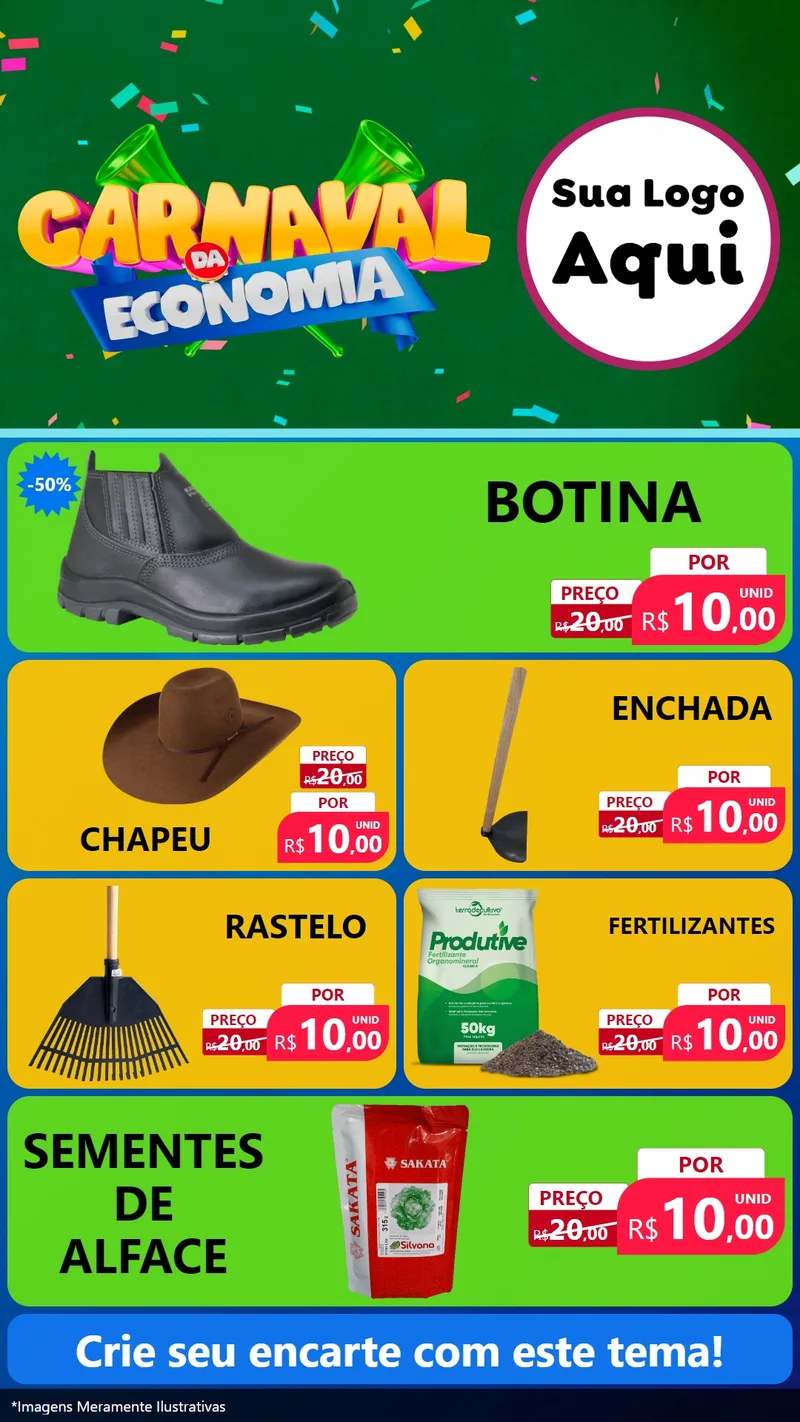 Modelo de TV para TV Vertical com o tema Carnaval da Economia para Agropecuária