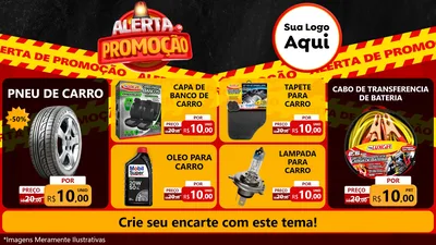 Modelo de TV para TV Horizontal com o tema Alerta de Promoção para Auto peças