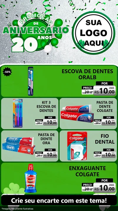 Modelo de TV para TV Vertical com o tema Promoção de Aniversário - 20 Anos para Higiene Pessoal