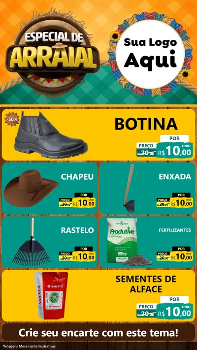 Modelo de TV para TV Vertical com o tema Especial De Arraial para Agropecuária