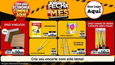 Modelo de TV para TV Horizontal com o tema Fecha Mês para Material para Construção