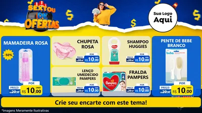 Modelo de TV para TV Horizontal com o tema Sextou de Ofertas para Bebês