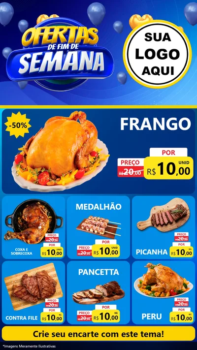 Modelo de Rede Social para Stories com o tema Ofertas de Fim de Semana para Assados