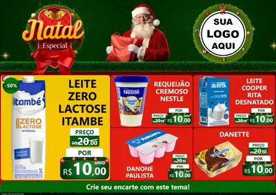 Modelo de Encarte para Encarte A4 Horizontal com o tema Natal Especial para Frios e Laticínios
