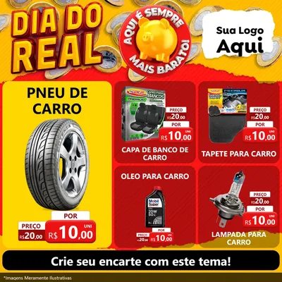 Modelo de Rede Social para Feed Facebook com o tema Dia Do Real para Auto peças