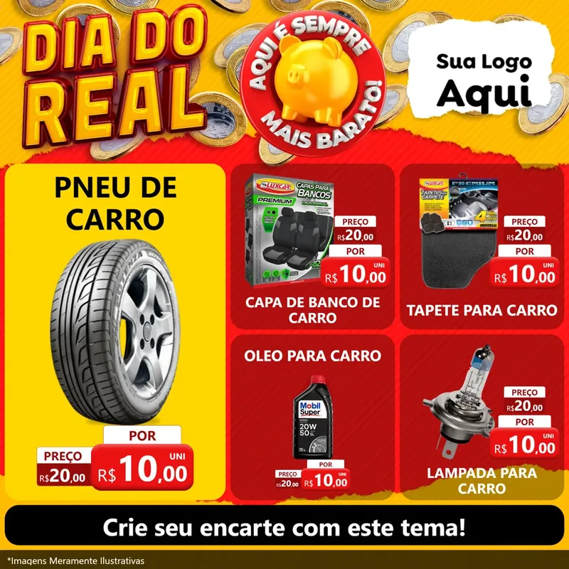 Modelo de Rede Social para Feed Facebook com o tema Dia Do Real para Auto peças