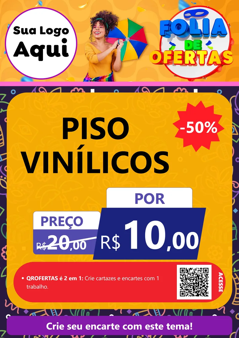 Modelo de Cartaz para Cartaz A4 Vertical com o tema Folia de Ofertas para Material para Construção