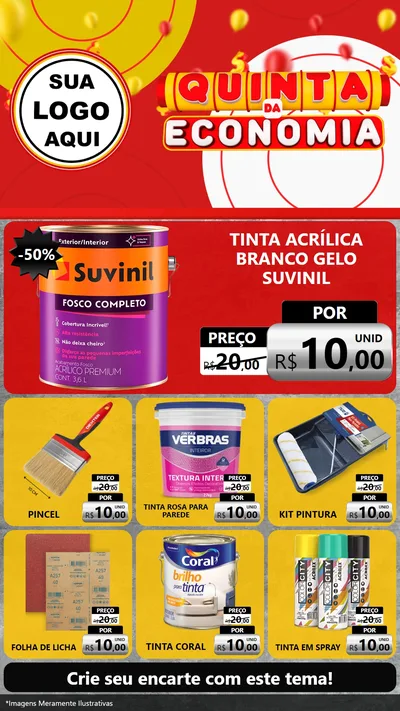 Modelo de Rede Social para Stories com o tema Quinta da Economia para Tintas e Ferramentas