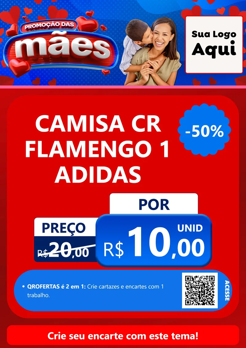 Modelo de Cartaz para Cartaz A4 Vertical com o tema Promoção das Mães para Roupas e acessórios