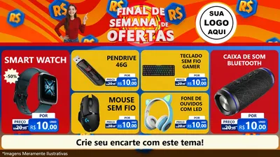 Modelo de TV para TV Horizontal com o tema Final de Semana de Ofertas para Informática