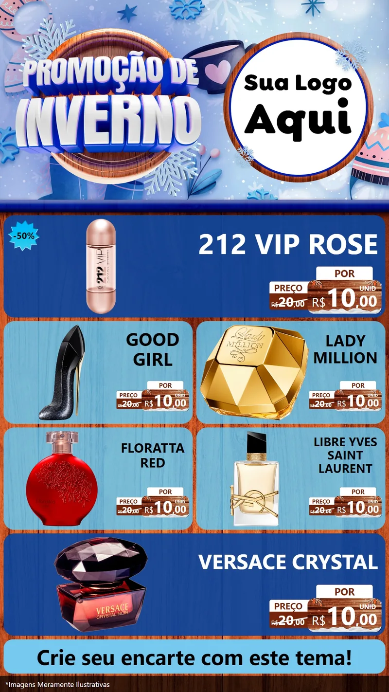 Modelo de TV para TV Vertical com o tema Promoção de Inverno para Perfumes