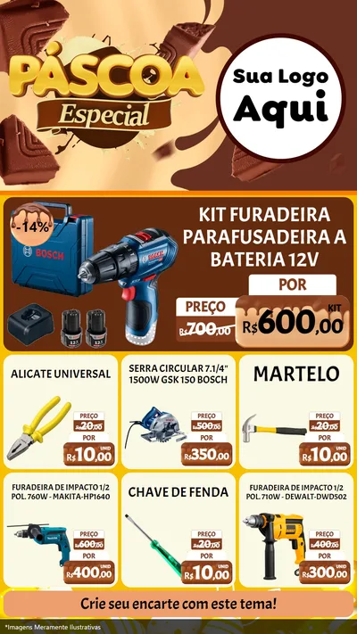 Modelo de Rede Social para Stories com o tema Páscoa Especial para Maquinas e Ferramentas