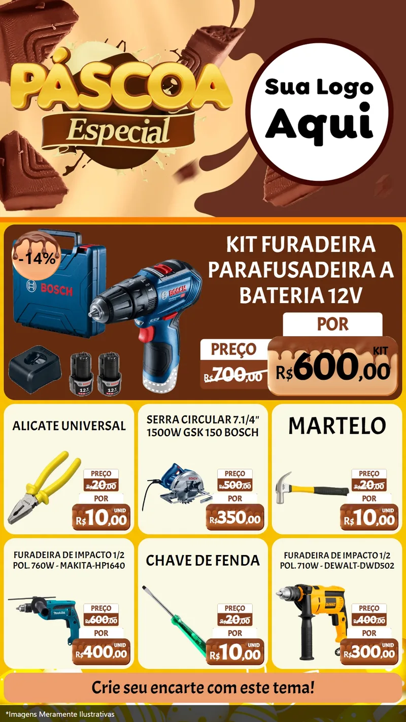Modelo de Rede Social para Stories com o tema Páscoa Especial para Maquinas e Ferramentas