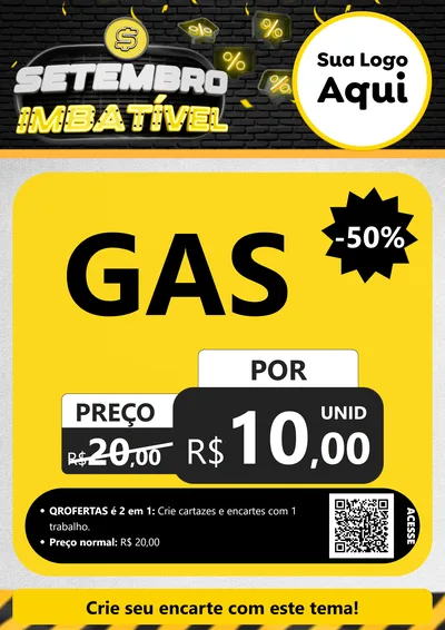Modelo de Cartaz para Cartaz A4 Vertical com o tema Setembro Imbatível para Água e gás