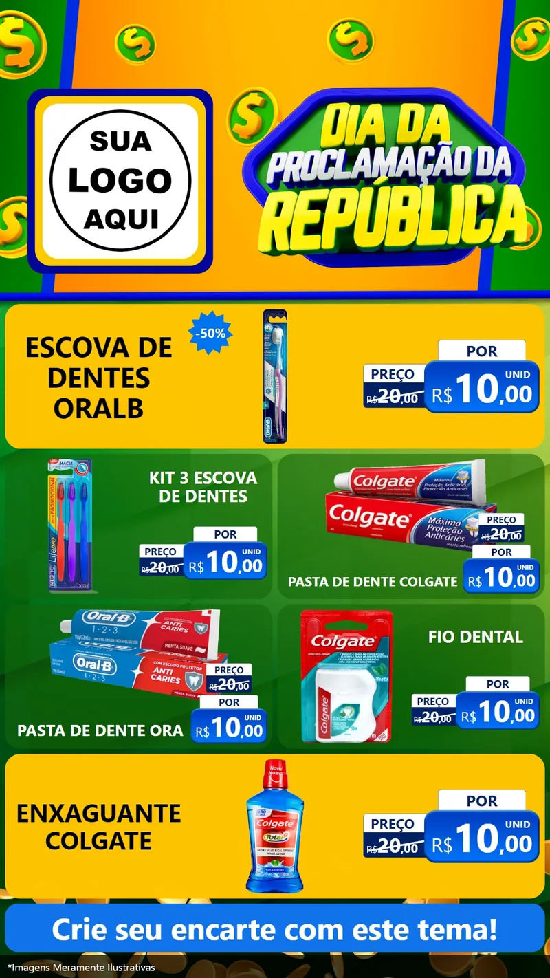 Modelo de TV para TV Vertical com o tema Dia Da Proclamação da República para Higiene Pessoal
