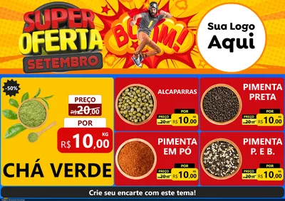 Modelo de Encarte para Encarte A4 Horizontal com o tema Super Oferta Setembro para Produtos Naturais