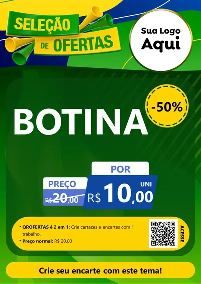 Modelo de Cartaz para Cartaz A4 Vertical com o tema Seleção de Ofertas - Copa para Agropecuária
