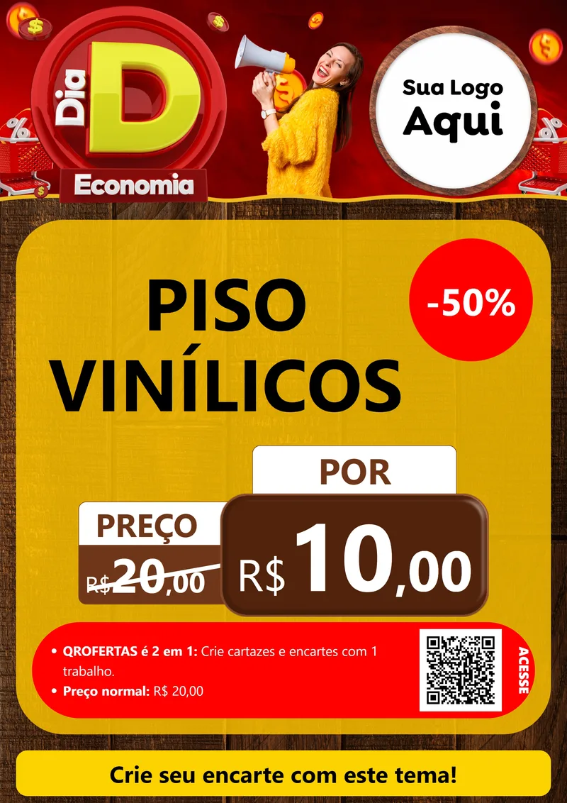 Modelo de Cartaz para Cartaz A4 Vertical com o tema Dia D Economia para Material para Construção