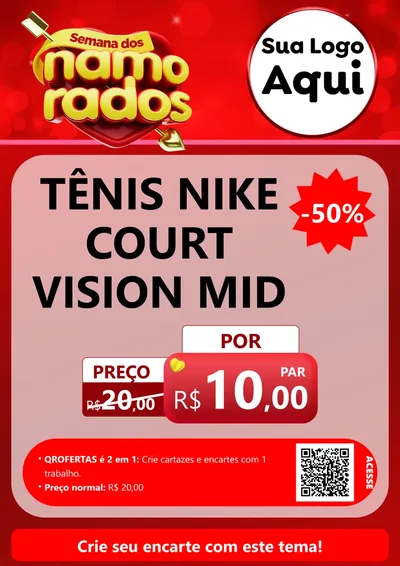 Modelo de Cartaz para Cartaz A4 Vertical com o tema Semana dos namorados para Calçados