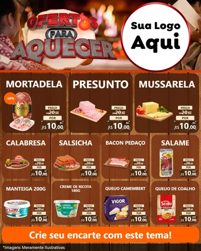 Modelo de Rede Social para Feed Instagram com o tema Ofertas Para Aquecer para Frios e Laticínios