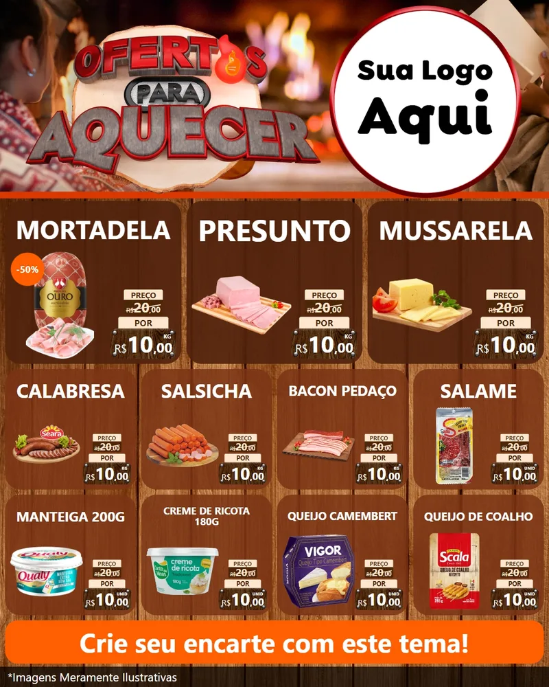 Modelo de Rede Social para Feed Instagram com o tema Ofertas Para Aquecer para Frios e Laticínios