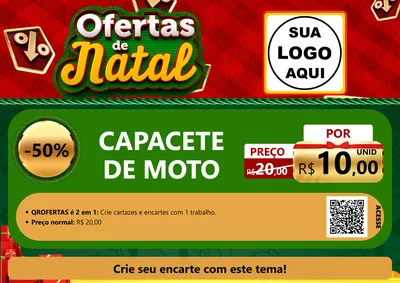 Modelo de Cartaz para Cartaz A4 Horizontal com o tema Ofertas de Natal para Moto peças