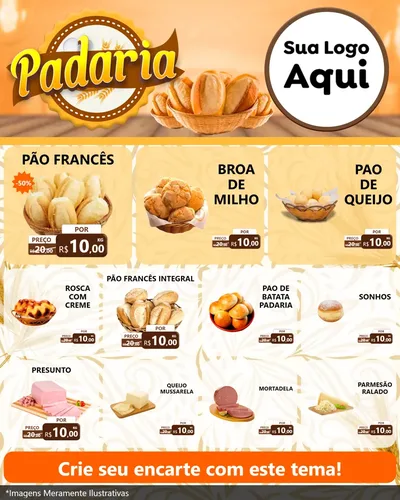 Modelo de Rede Social para Feed Instagram com o tema Padaria para Padaria