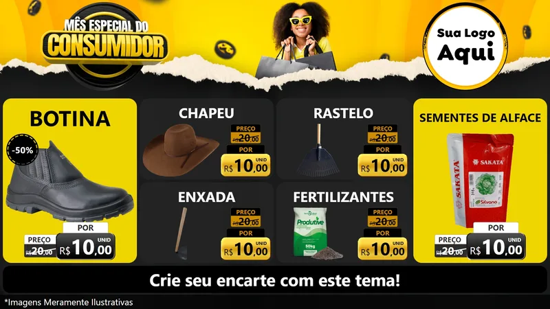 Modelo de TV para TV Horizontal com o tema Mês Especial do Consumidor para Agropecuária