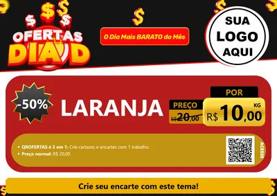 Modelo de Cartaz para Cartaz A4 Horizontal com o tema Ofertas Dia D para Hortifrúti
