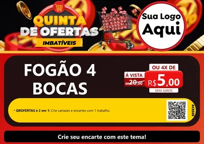 Modelo de Cartaz para Cartaz A4 Horizontal com o tema Quinta de Ofertas Imbatíveis para Móveis e Eletro