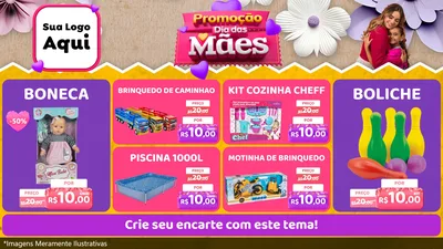 Modelo de TV para TV Horizontal com o tema Promoção Dia das Mães para Brinquedos