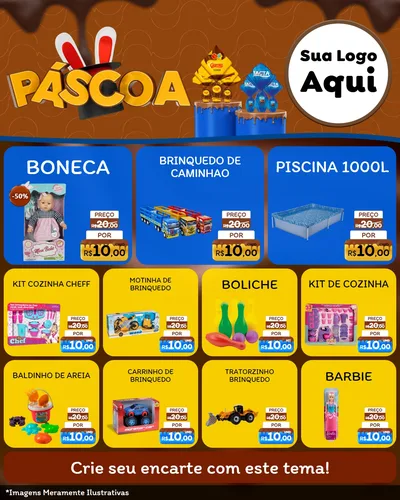 Modelo de Rede Social para Feed Instagram com o tema Páscoa para Brinquedos
