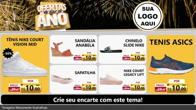 Modelo de TV para TV Horizontal com o tema Ofertas de Fim de Ano para Calçados