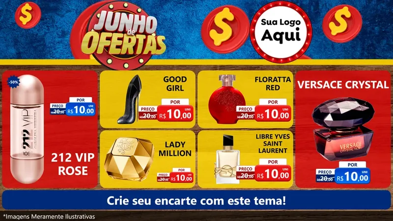 Modelo de TV para TV Horizontal com o tema Junho de Ofertas para Perfumes