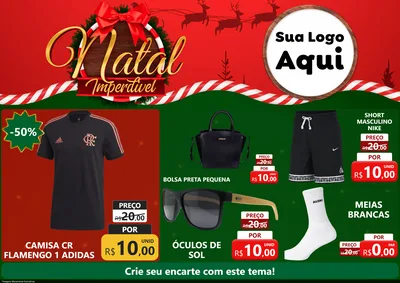 Modelo de Encarte para Encarte A4 Horizontal com o tema Natal Imperdível para Roupas e acessórios