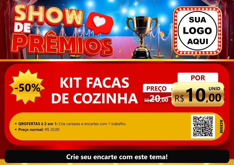 Modelo de Cartaz para Cartaz A4 Horizontal com o tema Show de Prêmios para Utilidades Domésticas