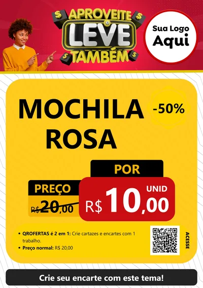 Modelo de Cartaz para Cartaz A4 Vertical com o tema Aproveite e Leve Também para Papelaria