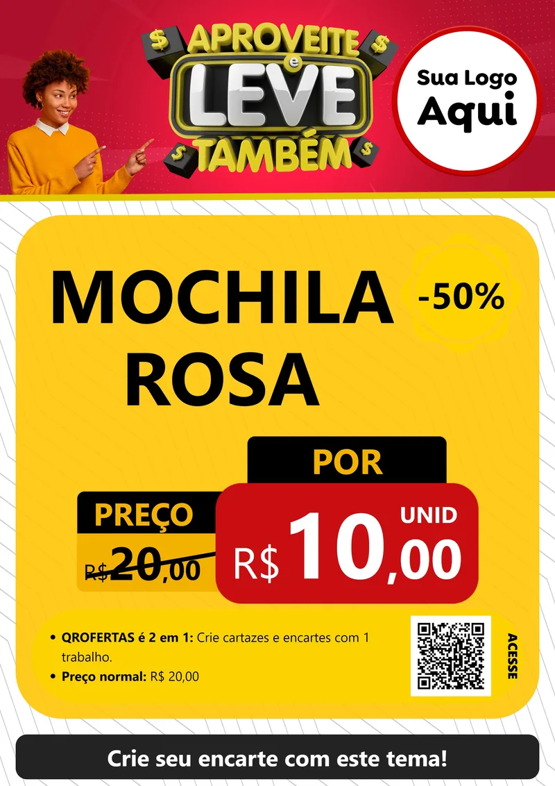 Modelo de Cartaz para Cartaz A4 Vertical com o tema Aproveite e Leve Também para Papelaria