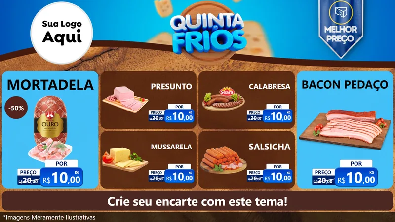 Modelo de TV para TV Horizontal com o tema Quinta dos Frios para Frios e Laticínios