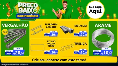 Modelo de TV para TV Horizontal com o tema Preço Baixo de Independência para Ferragens